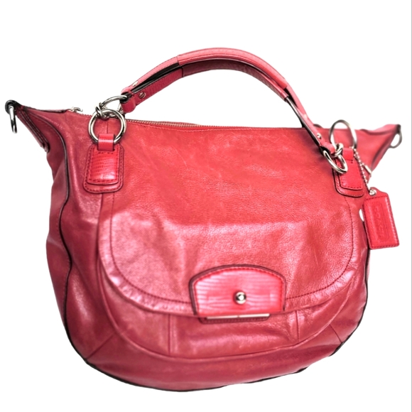 Coach Handbags - Coach  Kristen Red Leather Handbag Purse .
